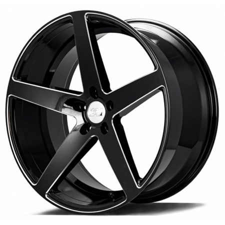 20x8.5 AXE 1AV ZX9 Gloss Black Milled Accents 5x110 40mm