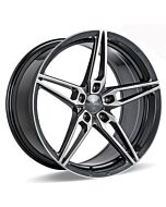 Staggered Full Set: Ace Alloy AFF01 Gloss Mica Grey w/ Brushed Face (Flow Formed)