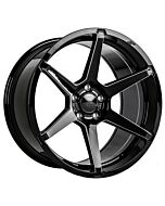Staggered Full Set: Ace Alloy AFF06 Gloss Black Milled (Flow Formed)