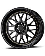 Staggered Full Set: Aodhan AH02 Gloss Black w/ Gold Rivet