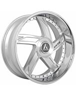 Staggered Full Set: Artis Vestavia XL Silver Machined w/ Stainless Steel Chrome Lip