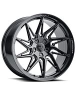 Staggered Full Set: Blaque Diamond BD-F20 Gloss Black (Flow Forged) (True Directional)