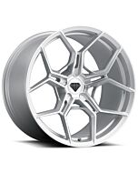 Staggered Full Set: Blaque Diamond BD-F25 Brushed Silver (Flow Forged)