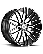 Staggered Full Set: Savini Black Di Forza BM13 Gloss Black w/ Machined Face (Concave)
