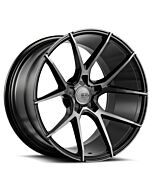 Staggered Full Set: Savini Black Di Forza BM14 Gloss Black w/ Double Dark Tint Face (Concave)