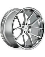 Staggered Full Set: Ferrada FR2 Machine Silver w/ Chrome Lip