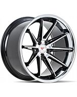Staggered Full Set: Ferrada CM2 Machine Black w/ Chrome Lip 