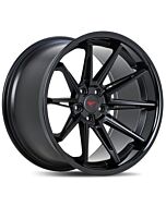Staggered Full Set: Ferrada CM2 Matte Black w/ Gloss Black Lip