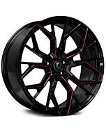 Staggered Full Set: Marquee M1004 Gloss Black w/ Red Milled