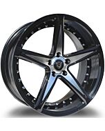 Staggered Full Set: Marquee M3248 Gloss Black Machined