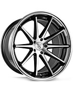 Staggered Full Set: Rohana RFC10 Gloss Black Machined w/ Chrome Stainless Steel Lip (Flow Formed)
