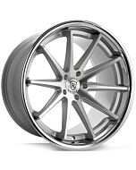 Staggered Full Set: Rohana RFC10 Silver Machined w/ Chrome Stainless Steel Lip (Flow Formed)