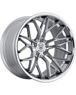 Staggered Full Set: Rohana RFC3 Silver Machined w/ Chrome Lip (Flow Formed)