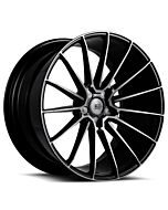 Staggered Full Set: Savini Black Di Forza BM16 Gloss Black w/ Double Dark Tint 