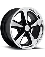 Staggered Full Set: US Mags U109 Bandit Black Machined w/ Diamond Cut Lip