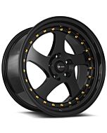 Staggered Full Set: Vors VR2 Gloss Black w/ Gold Rivets
