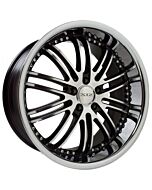 Staggered Full Set: XIX X23 Gloss Black w/ Machined Face (Chrome Stainless Steel Lip)