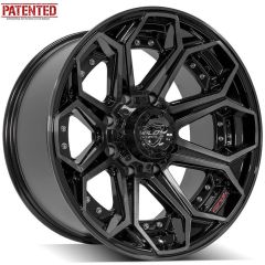 20x10 4Play Off-Road 4P80 Brushed Black 8x180 -24mm