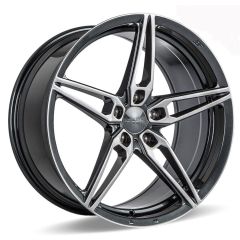 (Huge Savings) 19x8.5 Ace Alloy AFF01 Gloss Mica Grey w/ Brushed Face (Flow Formed) (CUSTOM)
