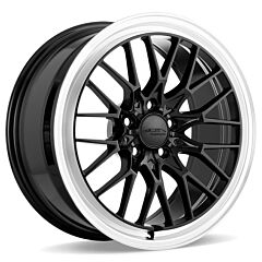 Staggered Full Set: Ace Alloy AFF04 Gloss Piano Black w/ Diamond Lip Raised Face (Flow Formed)
