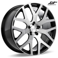 Staggered Full Set: Ace Alloy AFF07 Gloss Black w/ Brushed Face (Flow Form))
