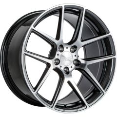 Staggered Full Set: Ace Alloy AFF02 Gloss Mica Grey Machined (Flow Formed)