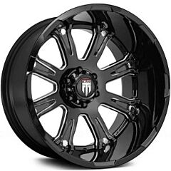 (Clearance - No Returns) 22x14 American Truxx AT154 Bomb Matte Black Milled (* May Require Trimming) 6x135 -76mm