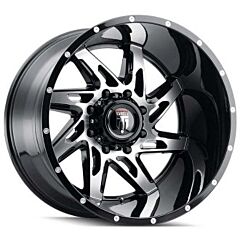 (Clearance - No Returns) 22x14 American Truxx AT183 Spyder Gloss Black Machined (* May Require Trimming) 8x180 -76mm