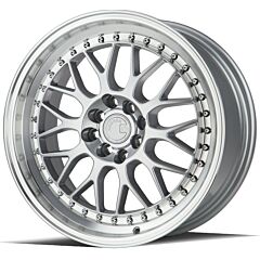 Staggered Full Set: Aodhan AH02 Silver w/ Machined Lip