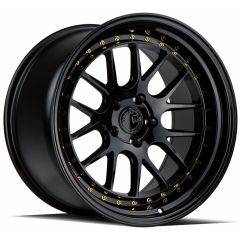 (Special Pricing) 18x10.5 Aodhan DS06 Gloss Black w/ Gold Rivets 5x4.5/114.3 22mm
