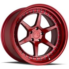 19x11 Aodhan DS09 Candy Red w/ Chrome Rivets (Flow Form) 5x4.5/114.3 22mm