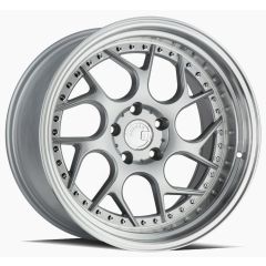 (Special Pricing) 18x8.5 Aodhan DS01 Silver Machined Lip w/ Chrome Rivets 5x4.5/114.3 30mm
