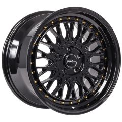 17x8.5 ARC AR1 Gloss Black w/ Gold Rivets 5x112 35mm (CUSTOM)