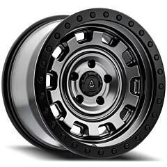 (Clearance - No Returns) 17x9 Arena A112 Gunner Satin Gunmetal w/ Satin Black Lip 5x5/127 -12mm