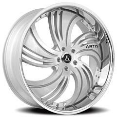 Staggered Full Set: Artis Avenue Silver w/ Brushed Face & Chrome Stainless Steel Lip