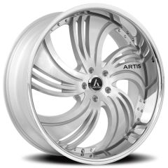 26x10 Artis Avenue Silver w/ Brushed Face &amp; Chrome Stainless Steel Lip 3(CUSTOM 2-3 weeks)