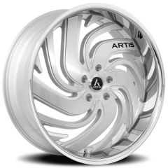 26x10 Artis Fillmore Silver w/ Brushed Face & Chrome Stainless Steel Lip 6x5.5/139.7 22mm