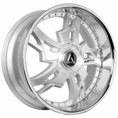 22x10 Artis Laredo XL Silver Machined w/ Stainless Steel Chrome Lip (CUSTOM)
