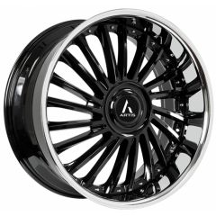 22x9 Artis Renegade XL Gloss Black w/ Stainless Steel Chrome Lip (CUSTOM)