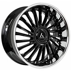 Staggered Full Set: Artis Renegade XL Gloss Black w/ Stainless Steel Chrome Lip