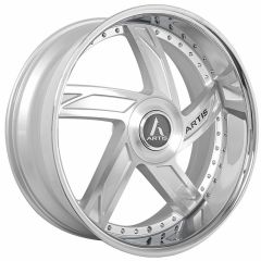 22x9 Artis Vestavia XL Silver Machined w/ Stainless Steel Chrome Lip (CUSTOM)
