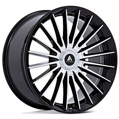 Staggered Full Set: Asanti AB048 Gloss Black Machined