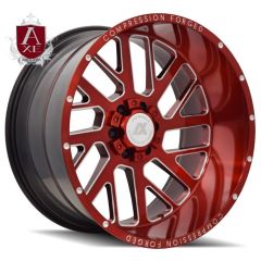 (Clearance - No Returns) 22x12 AXE Offroad AX2.2 Candy Red Milled (Compression Forged) (* May Require Trimming)  8x6.5/165 -44mm