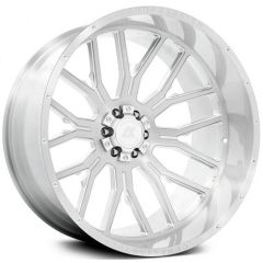 26x14 AXE Offroad AX6.1-R Silver Brushed Milled w/ Mirror Lip (Compression Forged) (* May Require Trimming)  5x5/127 5x5.5/139.7 -76mm