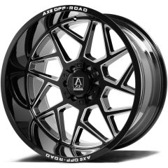 24x12 AXE Offroad Nemesis Gloss Black Double Milled (* May Require Trimming)   8x6.5/165 -44mm
