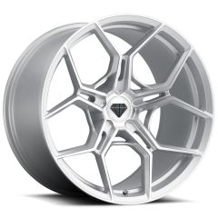 Staggered Full Set: Blaque Diamond BD-F25 Brushed Silver (Flow Forged)