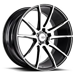 Staggered Full Set: Savini Black Di Forza BM12 Gloss Black w/ Machined Face (Concave)