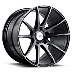 Staggered Full Set: Savini Black Di Forza BM12 Gloss Black w/ Double Dark Tint Face (Concave)