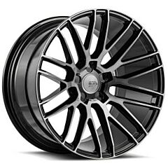 Staggered Full Set: Savini Black Di Forza BM13 Gloss Black w/ Double Dark Tint Face (Concave)