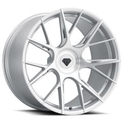 Staggered Full Set: Blaque Diamond BD-F18 Brushed Silver (Flow Forged)